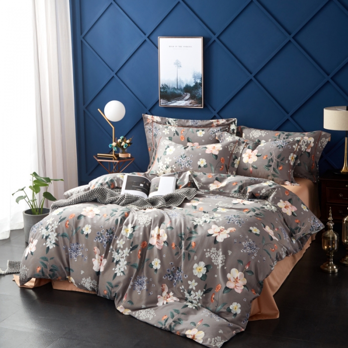 91家纺网 家纺一手货源 找家纺 棉生活 高端系列60长绒棉四件套床单款蔓枝