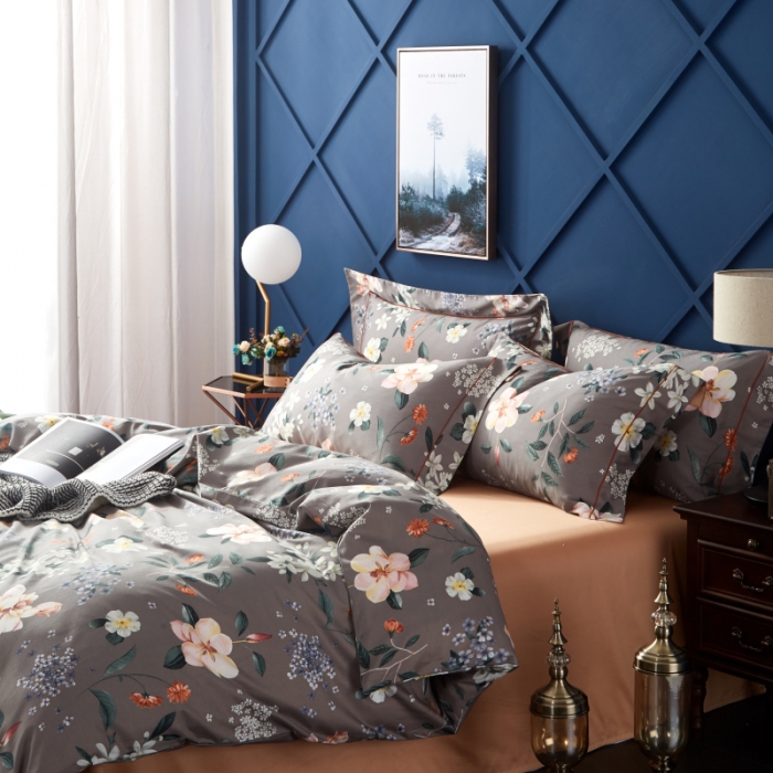 91家纺网 家纺一手货源 找家纺 棉生活 高端系列60长绒棉四件套床单款蔓枝