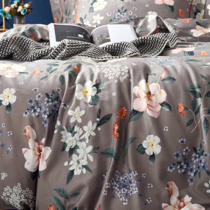 91家纺网 家纺一手货源 找家纺 棉生活 高端系列60长绒棉四件套床单款蔓枝