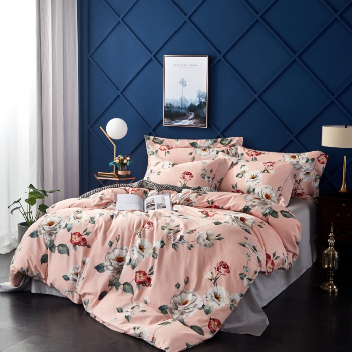 91家纺网 家纺一手货源 找家纺 棉生活 高端系列60长绒棉四件套床单款莫娜