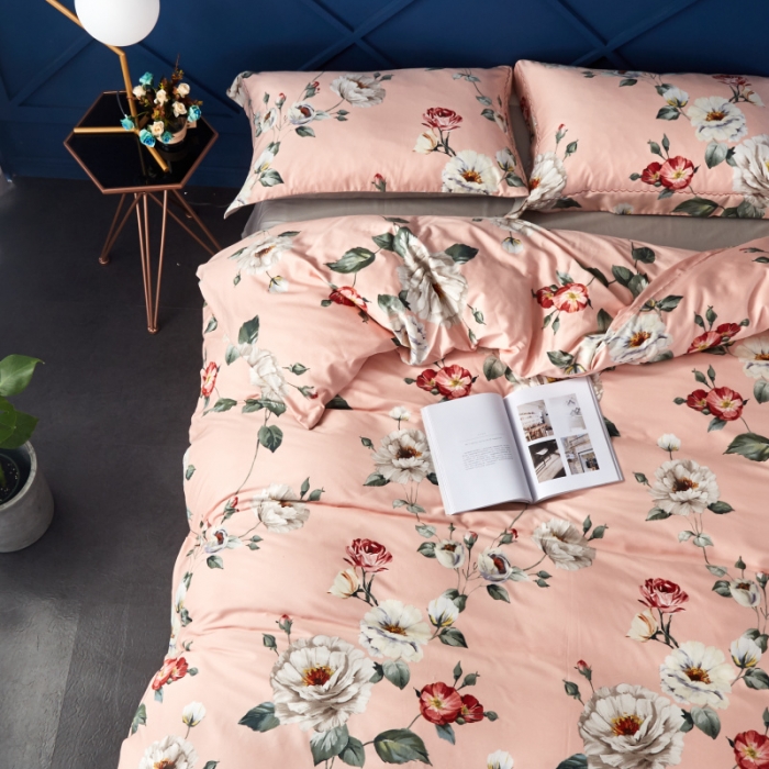 91家纺网 家纺一手货源 找家纺 棉生活 高端系列60长绒棉四件套床单款莫娜