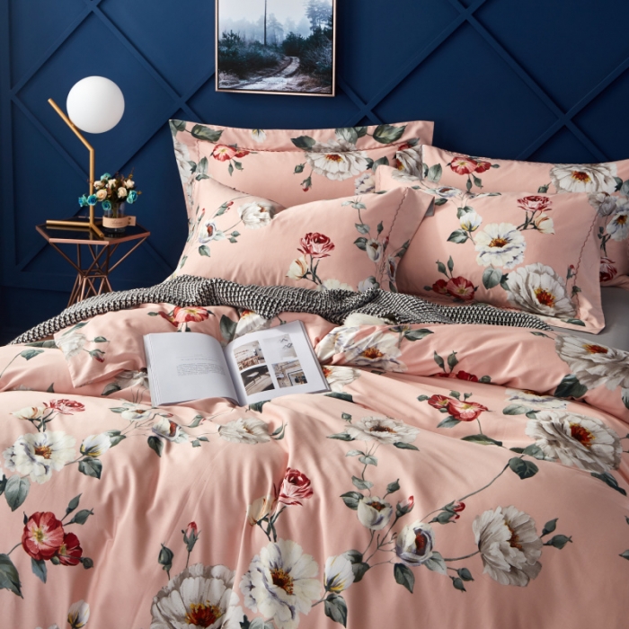 91家纺网 家纺一手货源 找家纺 棉生活 高端系列60长绒棉四件套床单款莫娜