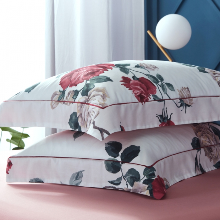 91家纺网 家纺一手货源 找家纺 棉生活 高端系列60长绒棉四件套床单款伊娜-白