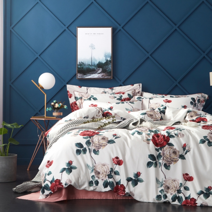 91家纺网 家纺一手货源 找家纺 棉生活 高端系列60长绒棉四件套床单款伊娜-白