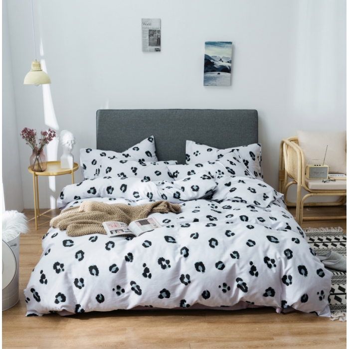 91家纺网 家纺一手货源 找家纺 棉生活 小清新休闲简约风 豹纹芭比灰