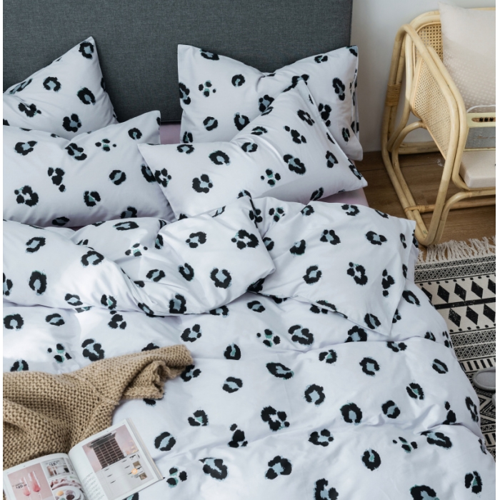 91家纺网 家纺一手货源 找家纺 棉生活 小清新休闲简约风 豹纹芭比灰