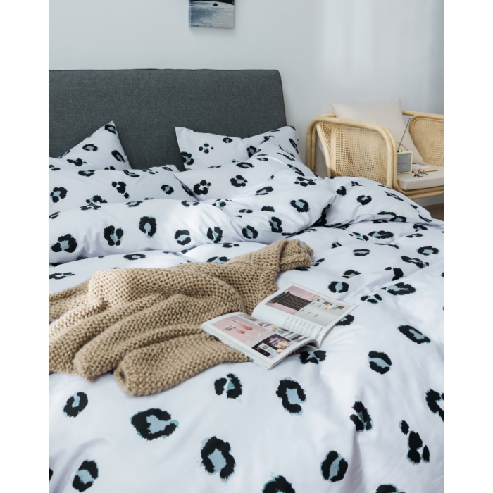 91家纺网 家纺一手货源 找家纺 棉生活 小清新休闲简约风 豹纹芭比灰