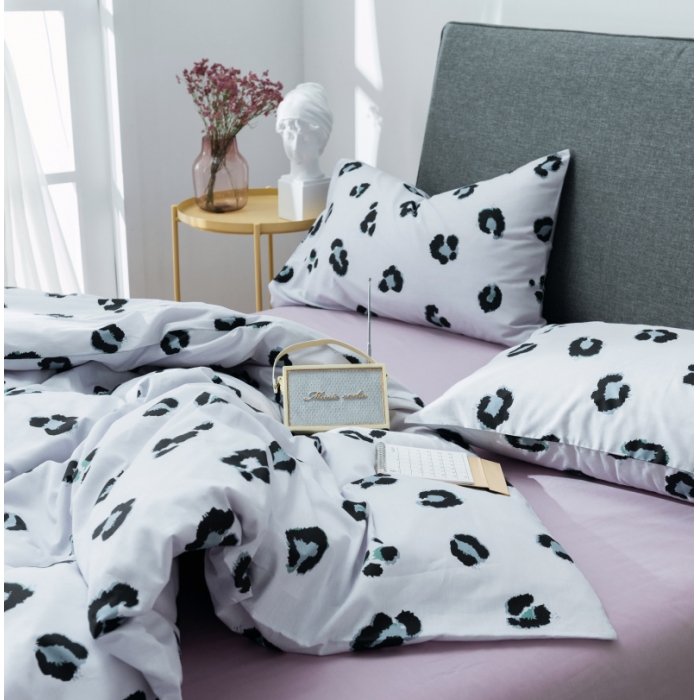 91家纺网 家纺一手货源 找家纺 棉生活 小清新休闲简约风 豹纹芭比灰