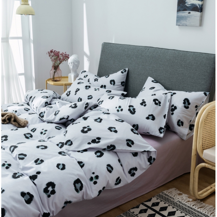 91家纺网 家纺一手货源 找家纺 棉生活 小清新休闲简约风 豹纹芭比灰