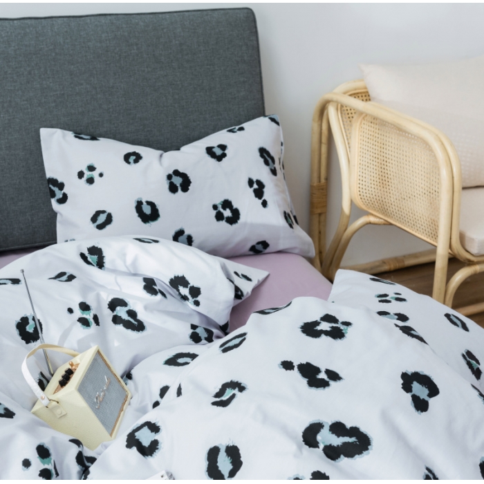 91家纺网 家纺一手货源 找家纺 棉生活 小清新休闲简约风 豹纹芭比灰