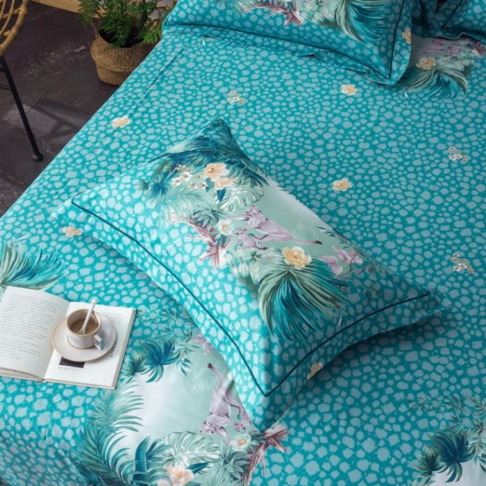 91家纺网 家纺一手货源 找家纺 棉生活 2019年春夏大版全棉四件套 丛林之旅