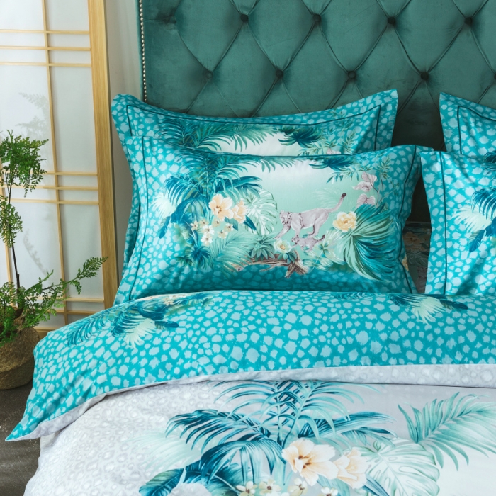 91家纺网 家纺一手货源 找家纺 棉生活 2019年春夏大版全棉四件套 丛林之旅