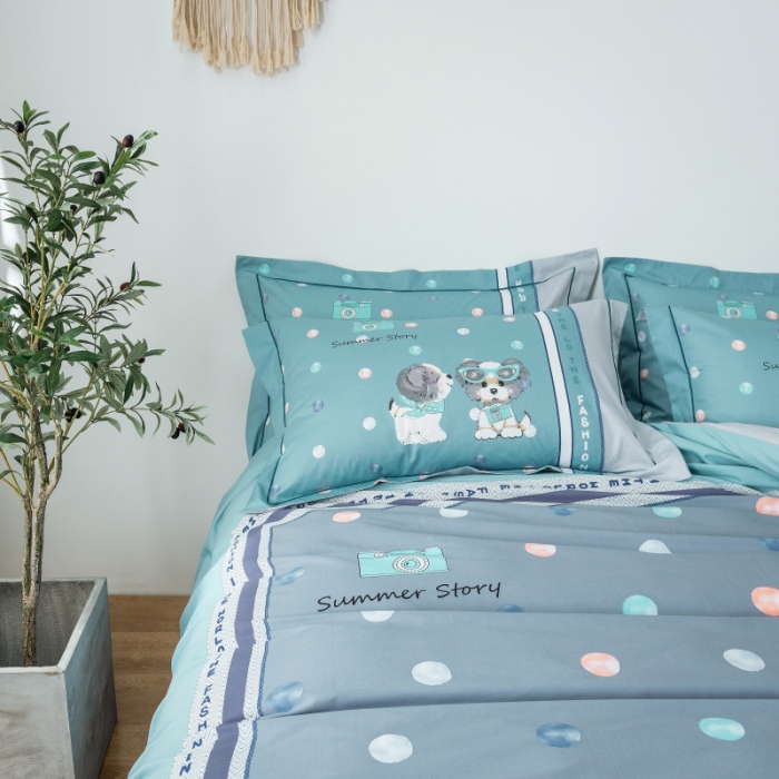 91家纺网 家纺一手货源 找家纺 棉生活 2019年春夏大版全棉四件套 萌趣