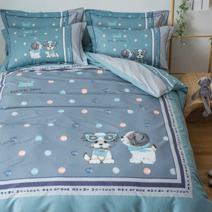 91家纺网 家纺一手货源 找家纺 棉生活 2019年春夏大版全棉四件套 萌趣