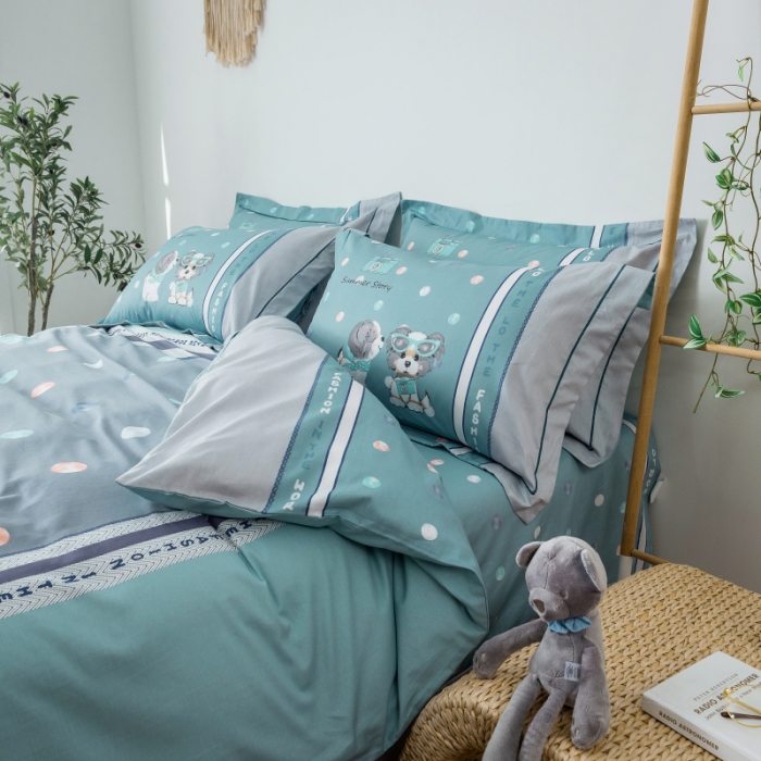 91家纺网 家纺一手货源 找家纺 棉生活 2019年春夏大版全棉四件套 萌趣