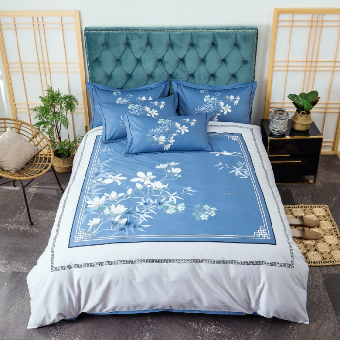 91家纺网 家纺一手货源 找家纺 棉生活 2019年春夏大版全棉四件套 青青子衿