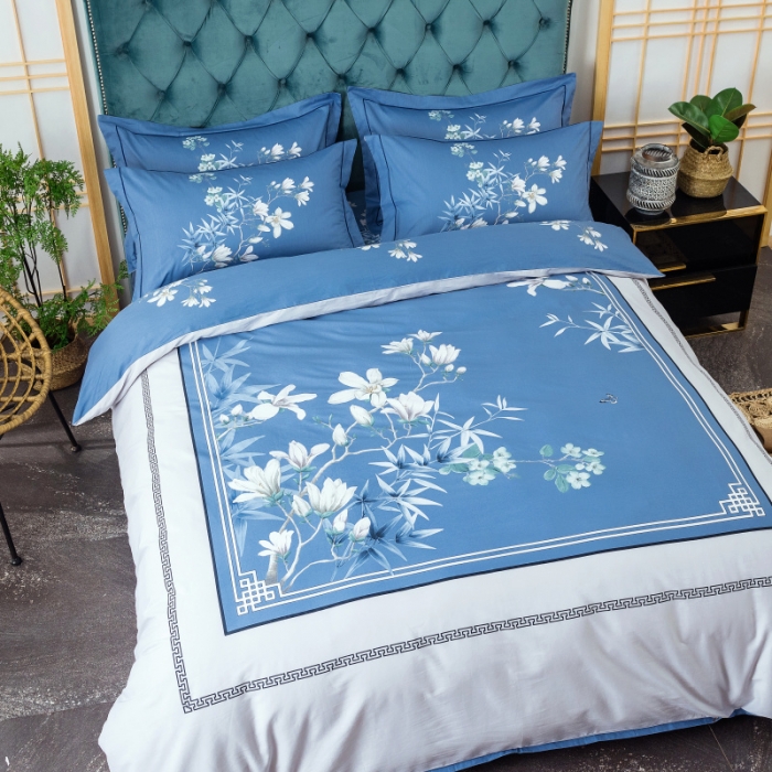 91家纺网 家纺一手货源 找家纺 棉生活 2019年春夏大版全棉四件套 青青子衿