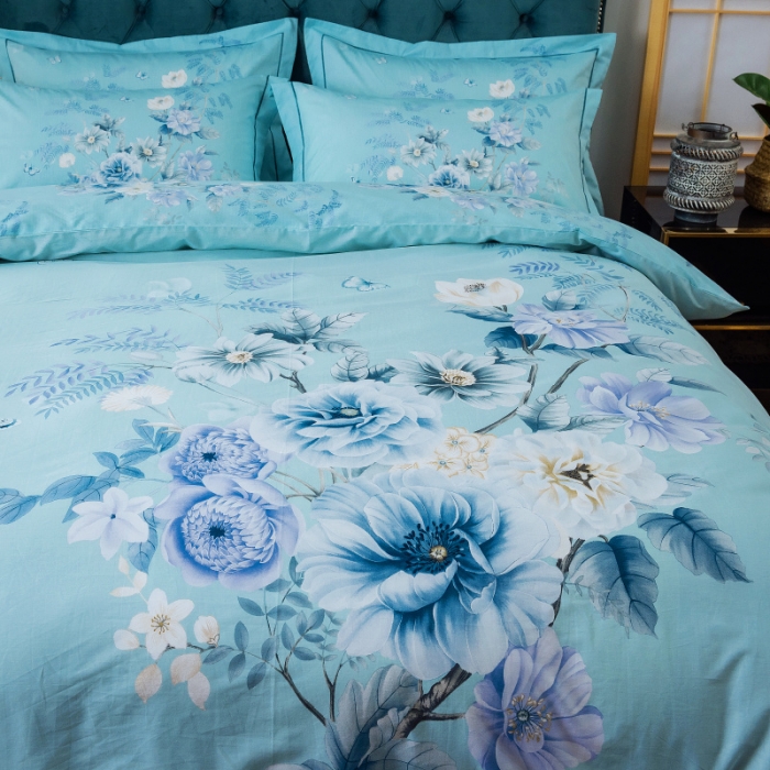 91家纺网 家纺一手货源 找家纺 棉生活 2019年春夏大版全棉四件套 颜沫