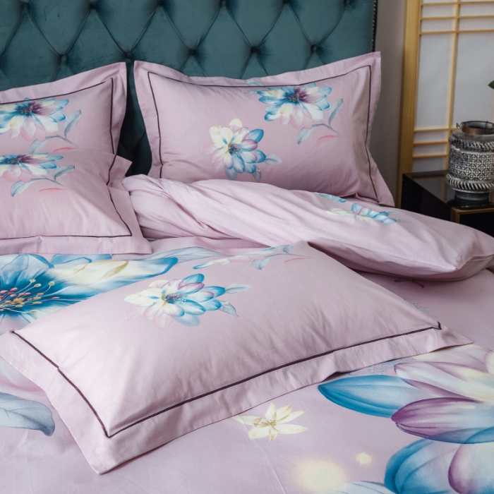 91家纺网 家纺一手货源 找家纺 棉生活 2019年春夏大版全棉四件套 月婉花庭