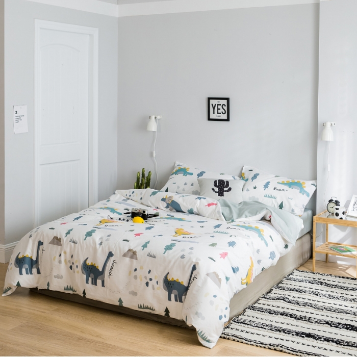 91家纺网 家纺一手货源 找家纺 （总）棉生活 2019新款13372萌系小清新四件套床笠款