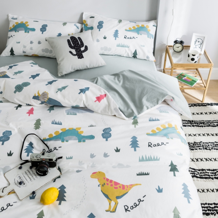 91家纺网 家纺一手货源 找家纺 （总）棉生活 2019新款13372萌系小清新四件套床笠款