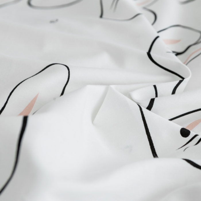 91家纺网 家纺一手货源 找家纺 棉生活 2019新款13372萌系小清新四件套床单款可爱小兔