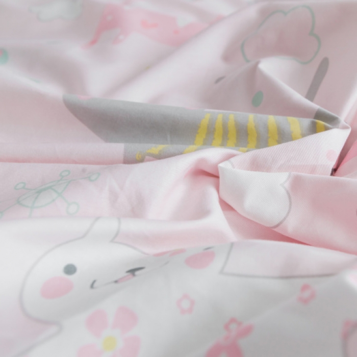 91家纺网 家纺一手货源 找家纺 棉生活 2019新款13372萌系小清新四件套床单款猫咪宝贝