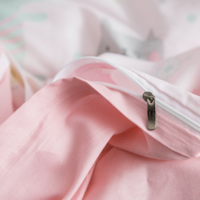 91家纺网 家纺一手货源 找家纺 棉生活 2019新款13372萌系小清新四件套床单款猫咪宝贝