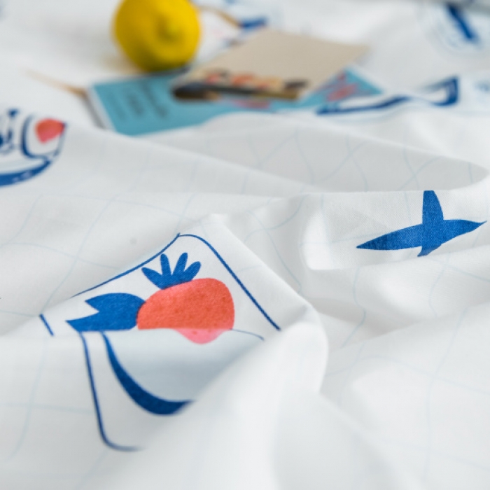 91家纺网 家纺一手货源 找家纺 棉生活 2019新款13372萌系小清新四件套床单款美少女