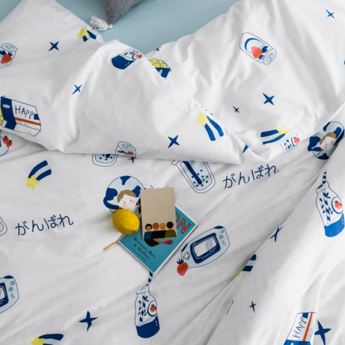 91家纺网 家纺一手货源 找家纺 棉生活 2019新款13372萌系小清新四件套床单款美少女