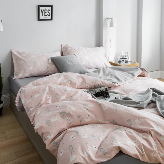 91家纺网 家纺一手货源 找家纺 棉生活 2019新款13372萌系小清新四件套 床单款 萌奇