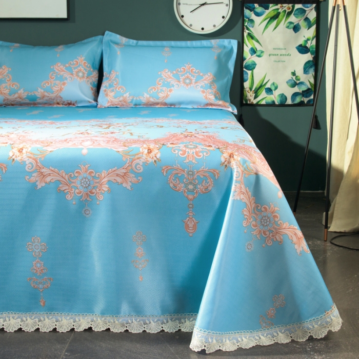 91家纺网 家纺一手货源 找家纺 （总）棉生活 2020春夏新品600D冰丝软凉席三件套