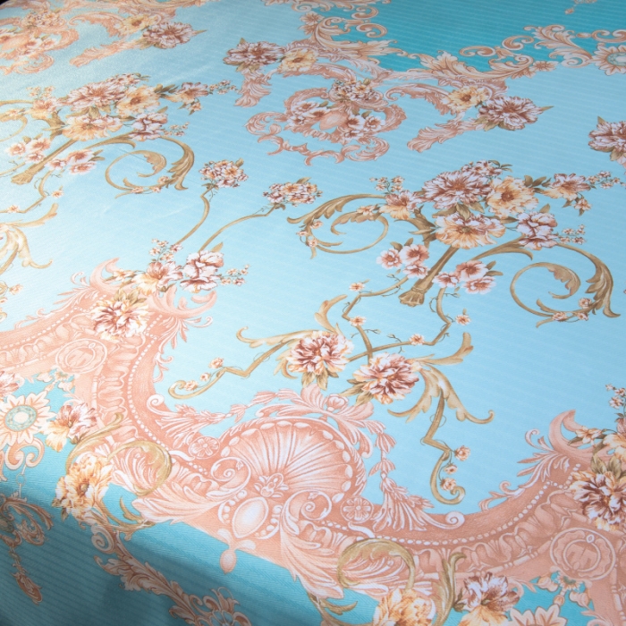 91家纺网 家纺一手货源 找家纺 棉生活 2020春夏新品600D冰丝软凉席三件套春之密语-蓝