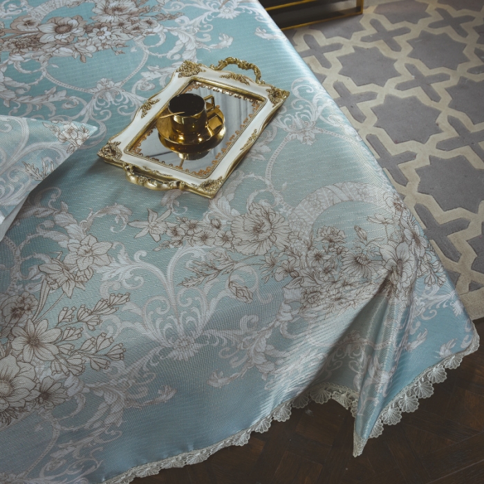 91家纺网 家纺一手货源 找家纺 棉生活 2020春夏新品600D冰丝软凉席三件套 维纳斯蓝