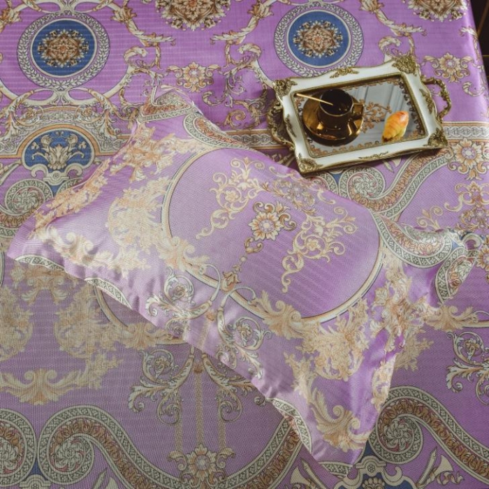 91家纺网 家纺一手货源 找家纺 棉生活 2020春夏新品600D冰丝软凉席三件套 小时光紫