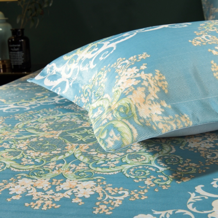 91家纺网 家纺一手货源 找家纺 棉生活 2020春夏新品600D冰丝软凉席三件套 子瑜-蓝