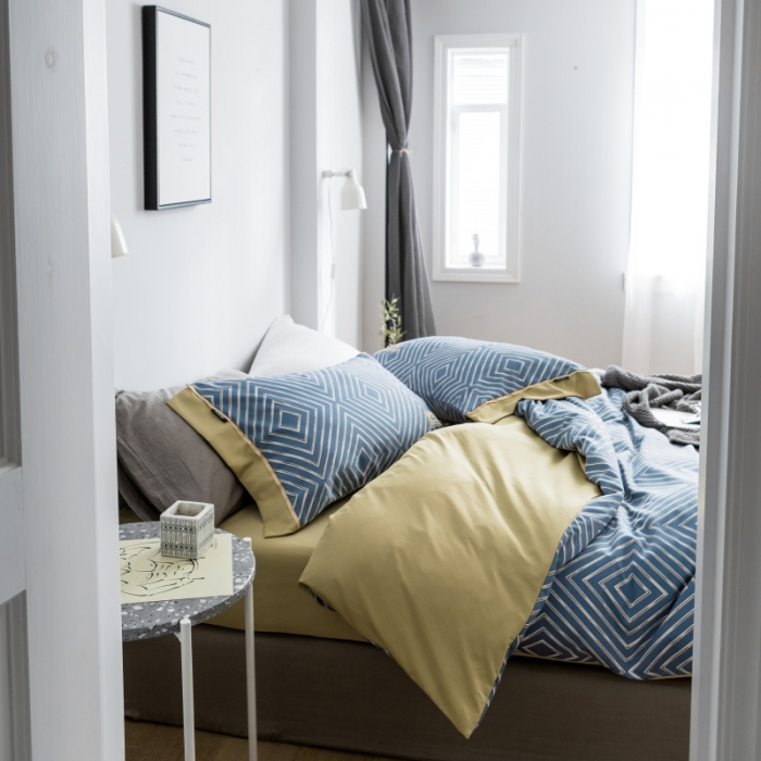 91家纺网 家纺一手货源 找家纺 棉生活 2019新款轻奢简约系列四件套 夜阑