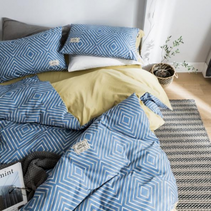 91家纺网 家纺一手货源 找家纺 棉生活 2019新款轻奢简约系列四件套 夜阑