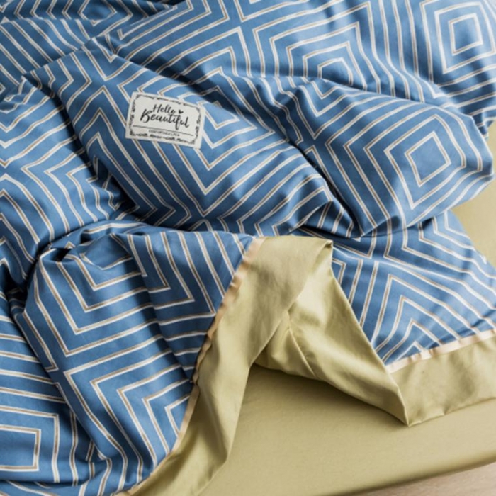 91家纺网 家纺一手货源 找家纺 棉生活 2019新款轻奢简约系列四件套 夜阑