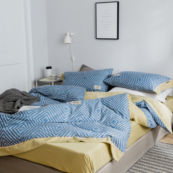 91家纺网 家纺一手货源 找家纺 棉生活 2019新款轻奢简约系列四件套 夜阑