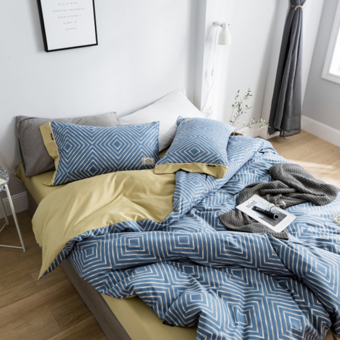 91家纺网 家纺一手货源 找家纺 棉生活 2019新款轻奢简约系列四件套 夜阑