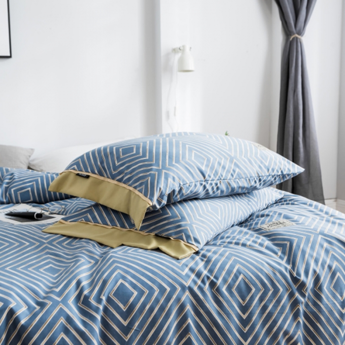 91家纺网 家纺一手货源 找家纺 棉生活 2019新款轻奢简约系列四件套 夜阑