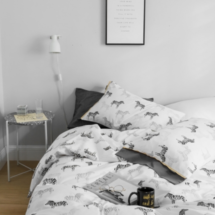 棉生活 2019新款轻奢简约系列四件套 斑马