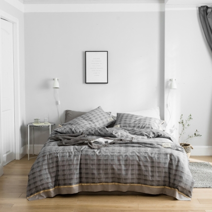 91家纺网 家纺一手货源 找家纺 棉生活 2019新款轻奢简约系列四件套 曼迪