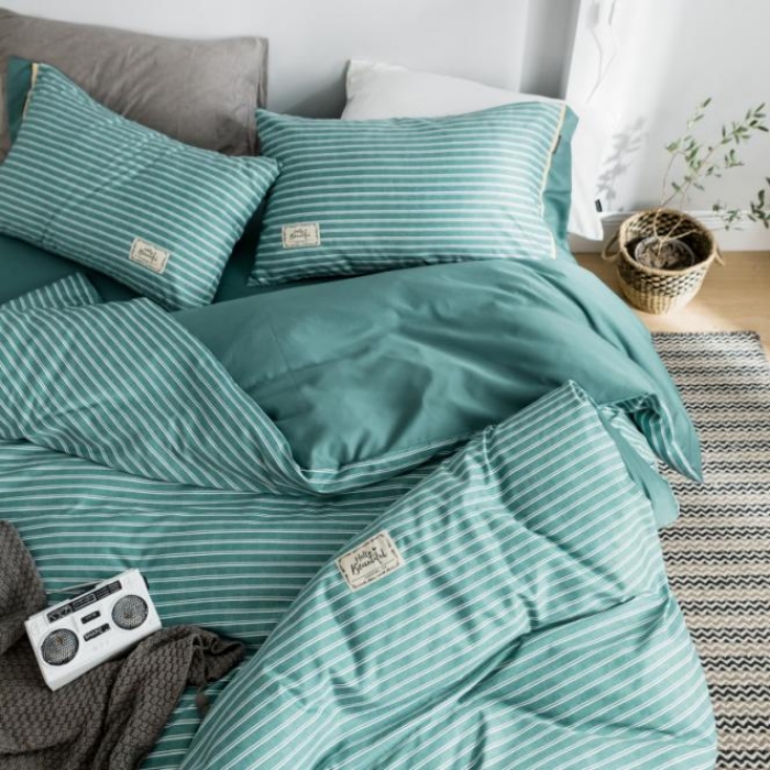 91家纺网 家纺一手货源 找家纺 棉生活 2019新款轻奢简约系列四件套 林恩