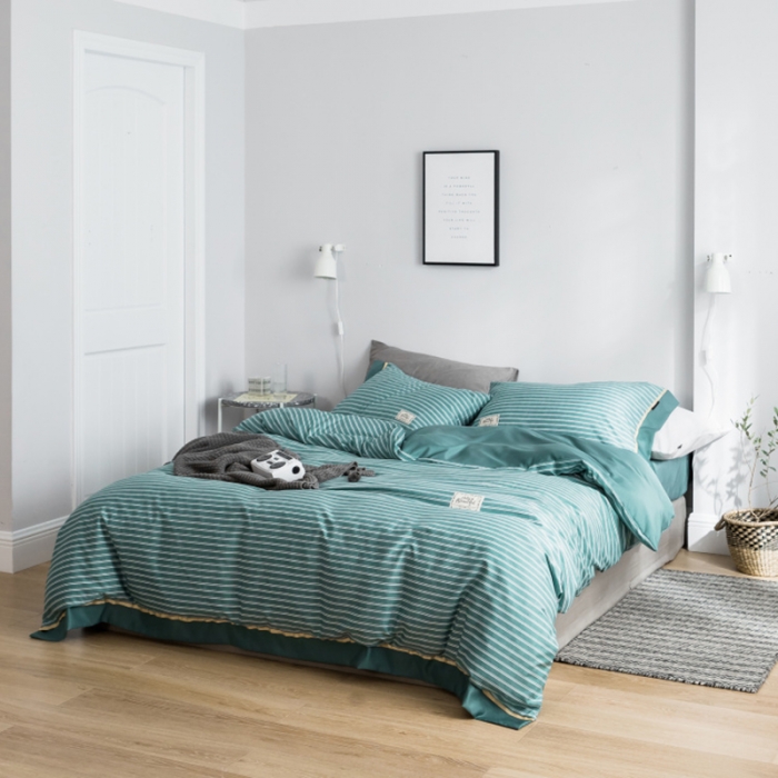 91家纺网 家纺一手货源 找家纺 棉生活 2019新款轻奢简约系列四件套 林恩