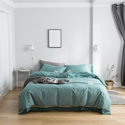 棉生活 2019新款轻奢简约系列四件套 林恩