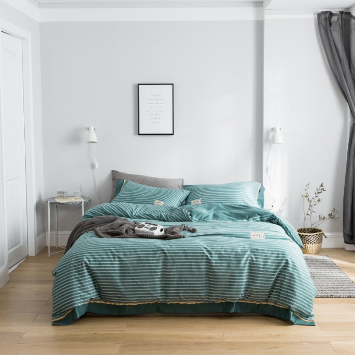 91家纺网 家纺一手货源 找家纺 棉生活 2019新款轻奢简约系列四件套 林恩