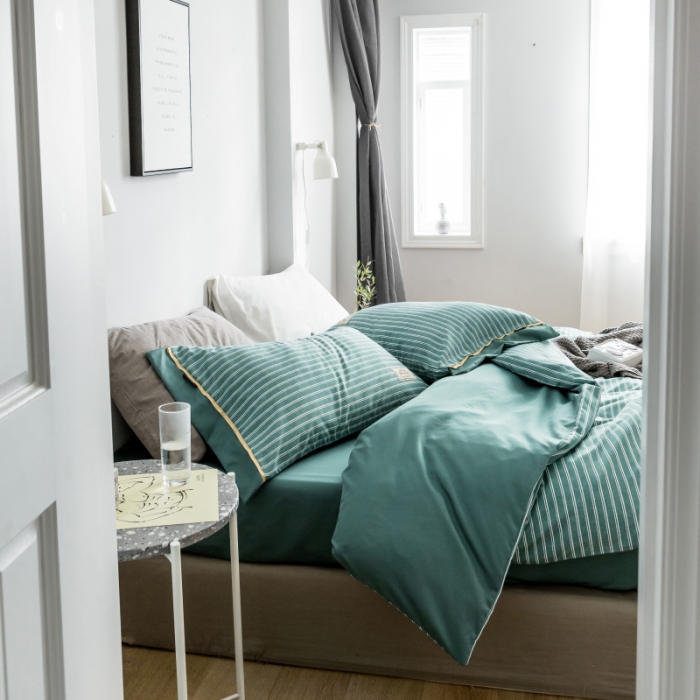 91家纺网 家纺一手货源 找家纺 棉生活 2019新款轻奢简约系列四件套 林恩