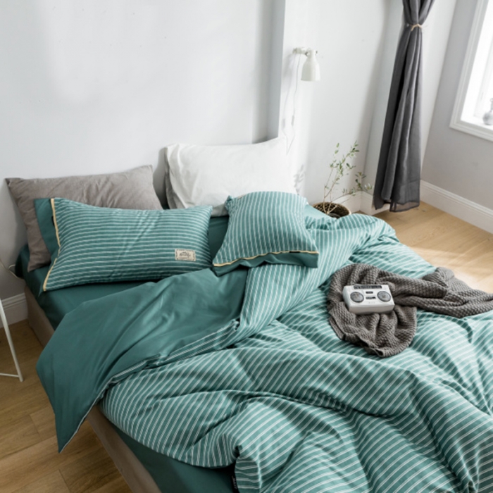 91家纺网 家纺一手货源 找家纺 棉生活 2019新款轻奢简约系列四件套 林恩